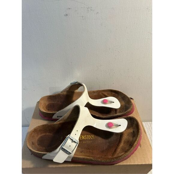 Birkenstocks Gizeh sandals 38 white strap shoes - Picture 2 of 6